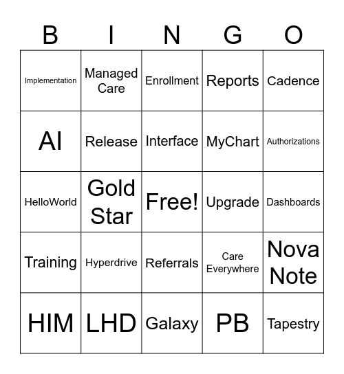 Epic BINGO Card