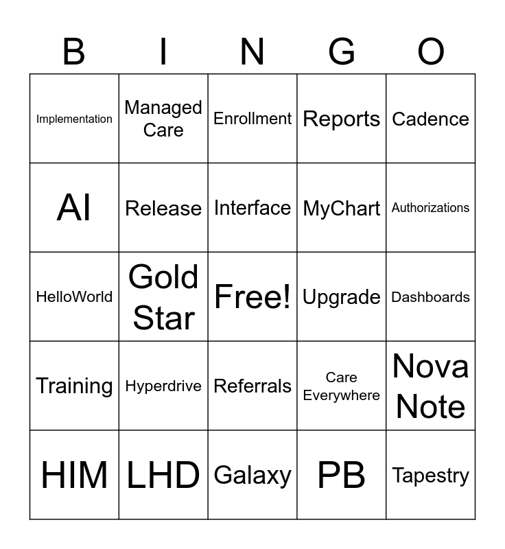 Epic BINGO Card