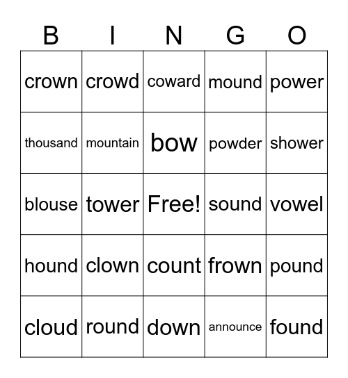 Spelling Words M4W2 Bingo Card