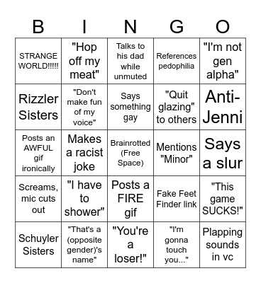 MC BINGO CARD Bingo Card