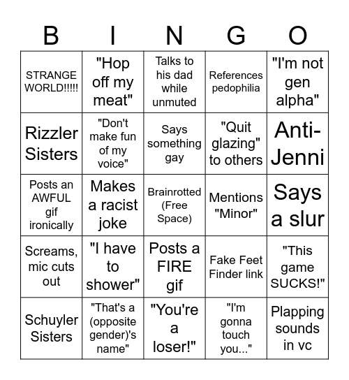 MC BINGO CARD Bingo Card