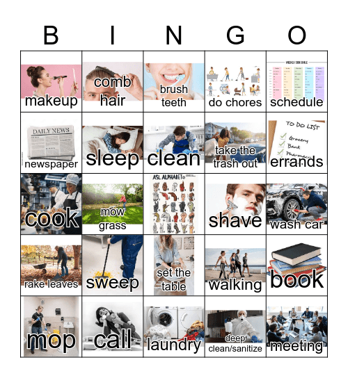 ASL Routines Bingo Card