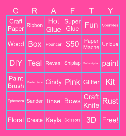 The Celebration Co Bingo Card