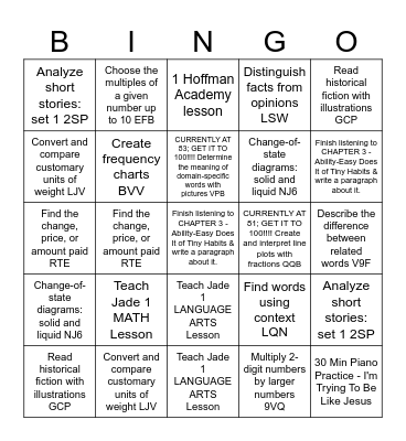 NATHAN 11/4 TO 11/8 Bingo Card