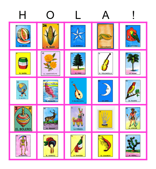 Hola QM: Loteria Bingo Card