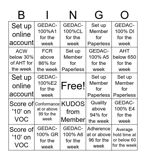 Week of 8/15 Bingo Card