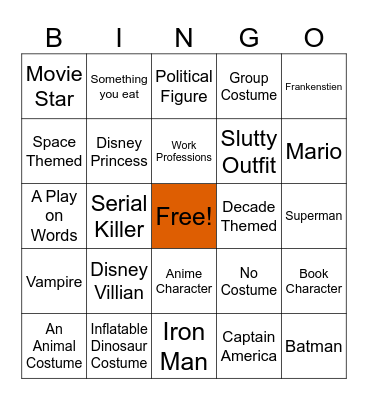 Tour De Pumpkin Bingo Card