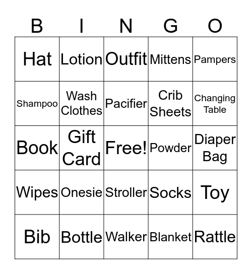 BABY Bingo Card