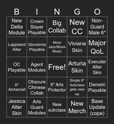 AK Bingo Card