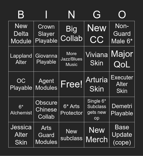 AK Bingo Card