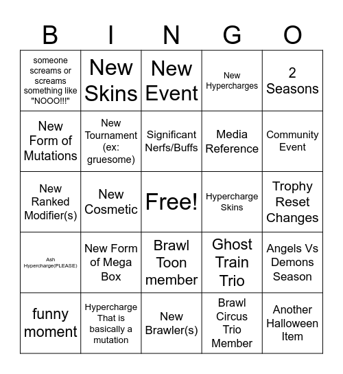 peak Bingo Card