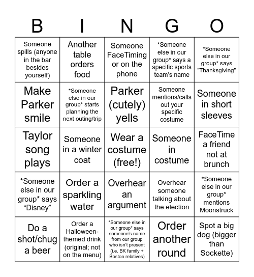 Halloweenie Bingo Cup 2024 Bingo Card