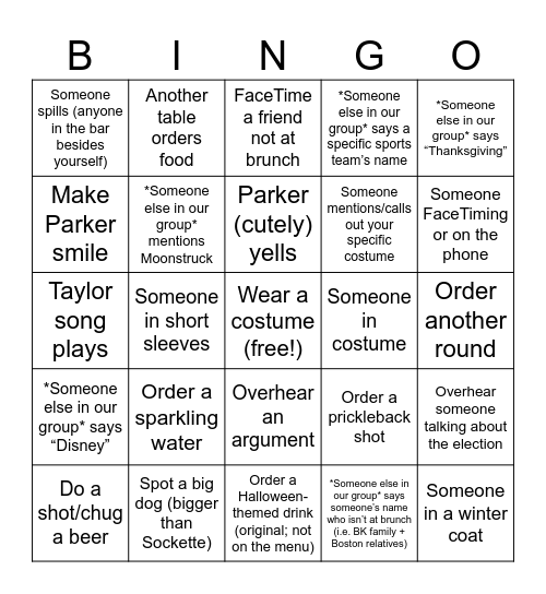 Halloweenie Bingo Cup 2024 Bingo Card