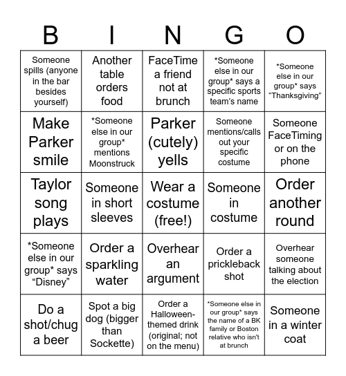 Halloweenie Bingo Cup 2024 Bingo Card