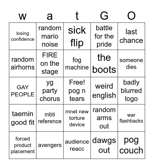 road to kindom ep 6 Bingo Card