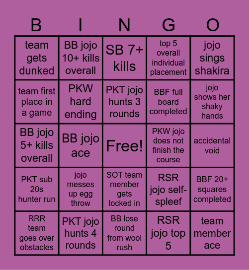 MCC Haunted Hoedown Fuchsia Frankensteins Bingo Card