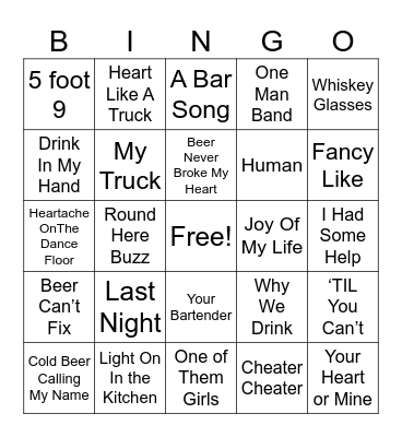 ===Country=== Bingo Card