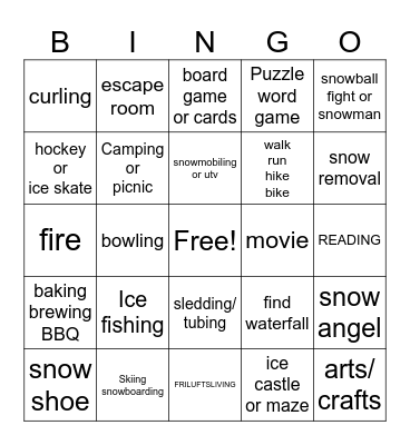 Winter Bingo Card