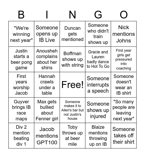 Bruce IB Afters Bingo Card