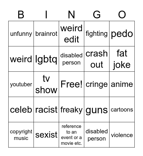 Ylyl Bingo Card