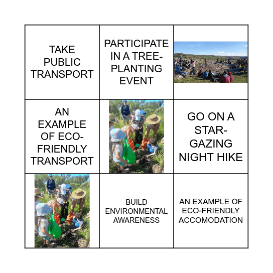 ECOTOURISM Bingo Card