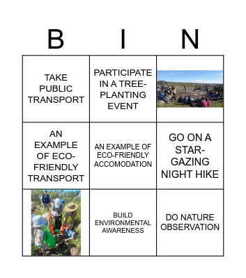 ECOTOURISM Bingo Card