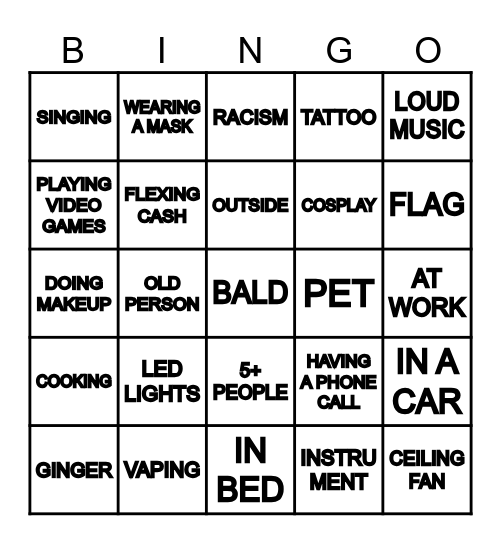OMEGLE BINGO Card