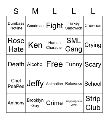 SML Bingo Card