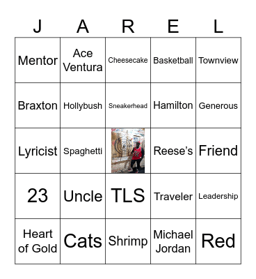 All About Jarell Bingo Card