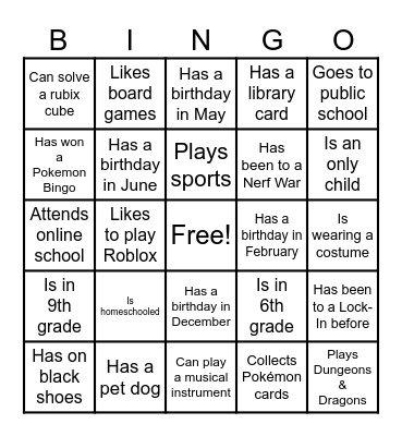 Find someone who.. Bingo Card