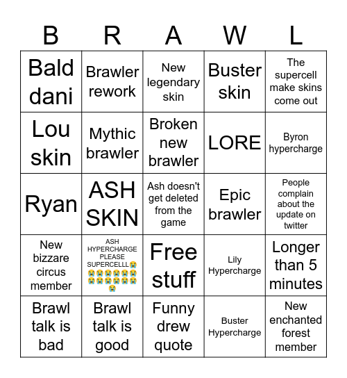 BRAWL TALK BINGO Card