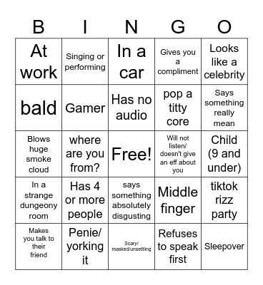 OmeTV Bingo Card