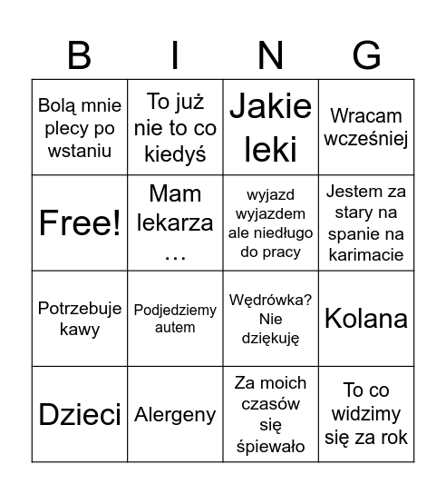 Emeryci akademiccy Bingo Card