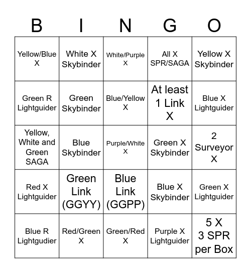 Battle Spirits Saga BSS06 Bingo Card