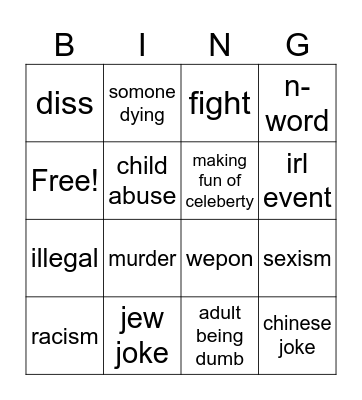 south park bingo Card