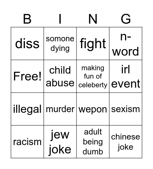 south park bingo Card