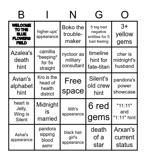 Arknights bingo Card