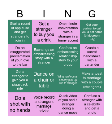 Perez and Nicole ❤️ Bingo Card