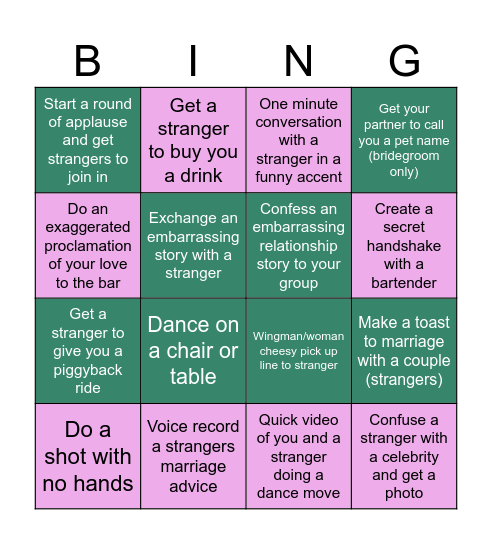 Perez and Nicole ❤️ Bingo Card