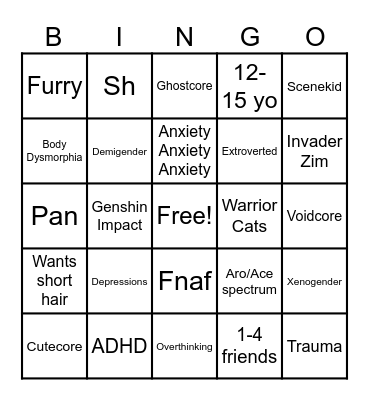 Me Bingo Card