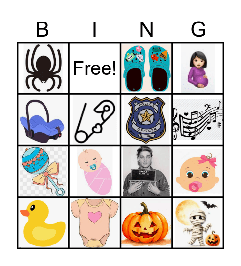 Dalbey Baby Shower Bingo Card