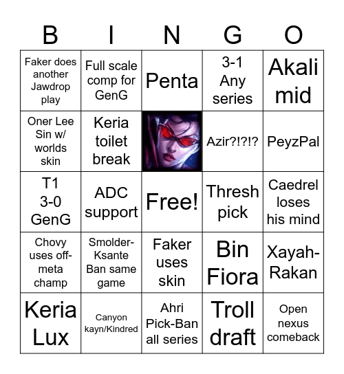 Semifinals Bingo Card