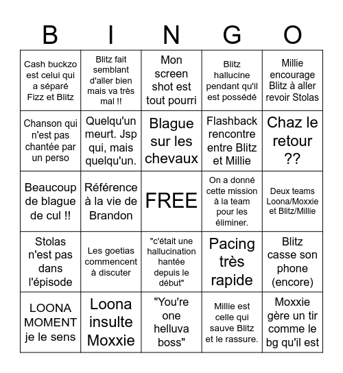 BINGO GHOSTFUCKERS Bingo Card