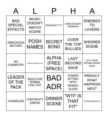 Alpha Bingo Card