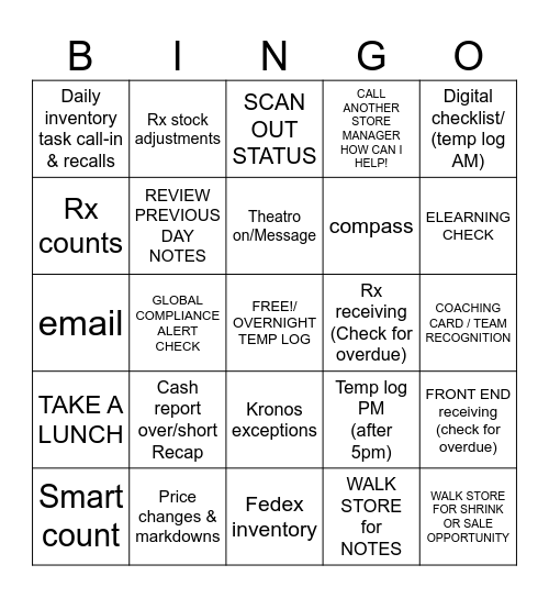 DATE___ LEAD1___LEAD2_____LEAD3____ Bingo Card