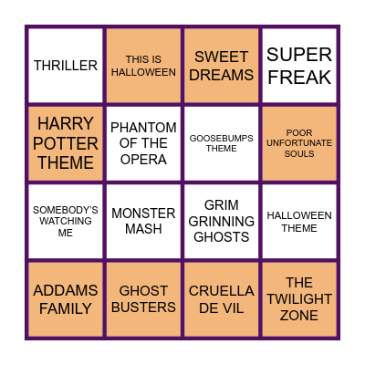 NAME THAT SPOOKY TUNE Bingo Card