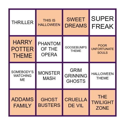 NAME THAT SPOOKY TUNE Bingo Card