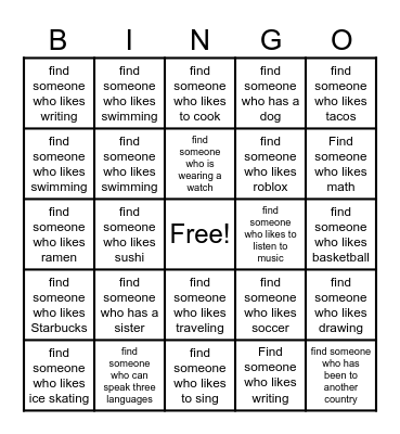 Get to Know You BINGO! Bingo Card