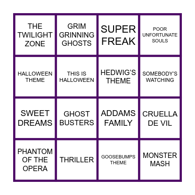 NAME THAT SPOOKY TUNE Bingo Card