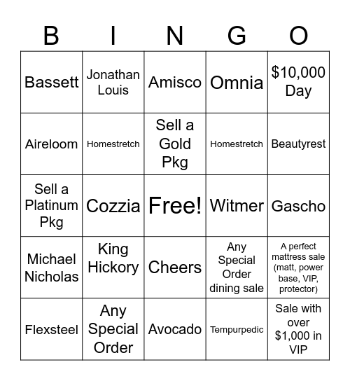 VENDORPALOOZA 2024 Bingo Card